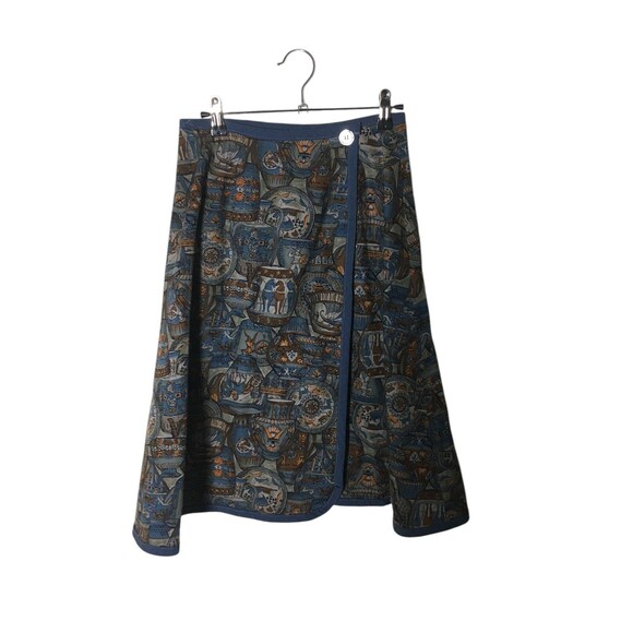 Unbranded Wrap Mini Skirt Women's Size 2 Multicolor Pottery Button Closure - Picture 1 of 6